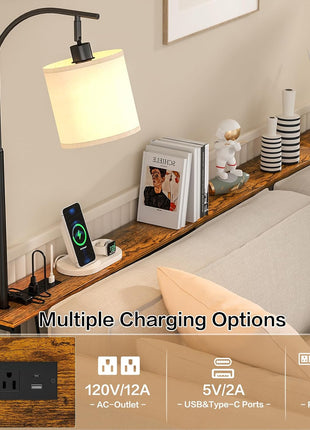 Slim Console Table Featuring Integrated Outlet and Adjustable LED Lighting for Living Spaces