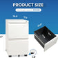 2 Drawer Mobile File Cabinet with Lock, Commercial Vertical Filing Cabinet for Home Office, White
