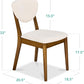 Dining Chairs Set of 2, Mid-Century Modern Upholstered Wood, Armless W/Seat Cushion, Padded Backrest - Walnut/Cream