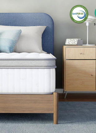 10-Inch Hybrid Full-Size Mattress with Cooling Gel Memory Foam and Pocket Springs for Optimal Comfort and Support, CertiPUR-US Certified, Medium Firmness
