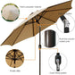 9' Outdoor Patio Umbrella, Outdoor Table Umbrella, Yard Umbrella, Market Umbrella with 8 Sturdy Ribs, Push Button Tilt and Crank