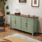 Large Sideboard Buffet Cabinet with Storage, 60" Accent Cabinet Modern Buffet Table with Adjustable Shelf, Credenza Green Storage Cabinet for Dining Room, Living Room, Kitchen, Entryway