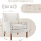 Modern Wingback Living Room Chair, Upholstered Fabric Accent Armchair, Single Sofa Chair with Lounge Seat and Wood Legs for Office/Bedroom/Reading Spaces, Beige