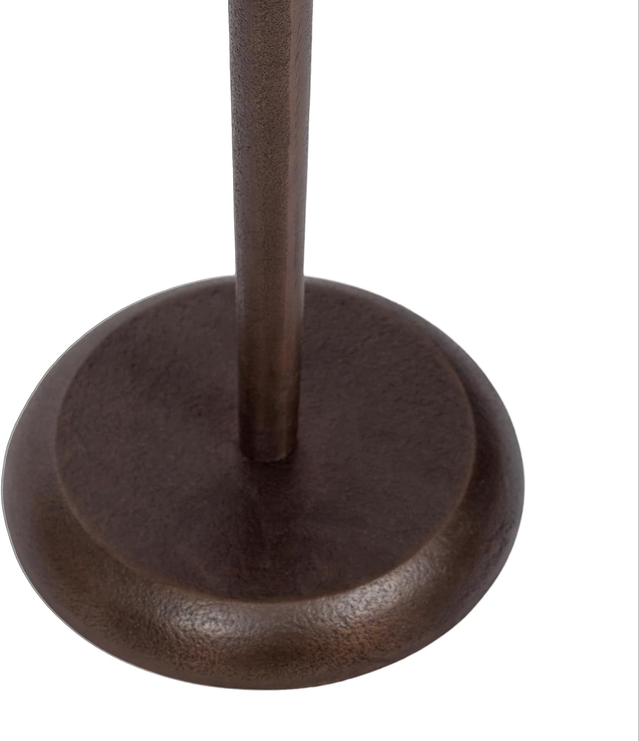 Alessia Modern Decorative Metal Drink Table, 8 X 8 X 22, Bronze, round Cast Aluminum Pedestal Plant Stand with Rough Texture and Deckled Edge