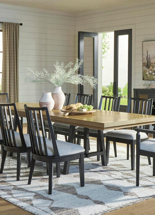 Galliden Urban 2-Door Dining Server by Signature Design by Ashley featuring Reversible Wine Rack Shelf, Adjustable Shelves, and Felt-Lined Drawer in Black and Light Brown