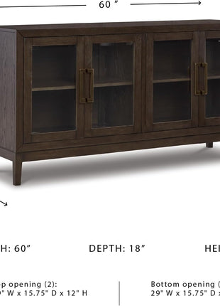 Burkhaus Traditional Dining Room Server with Dual Cabinets in Dark Brown Finish by Signature Design by Ashley