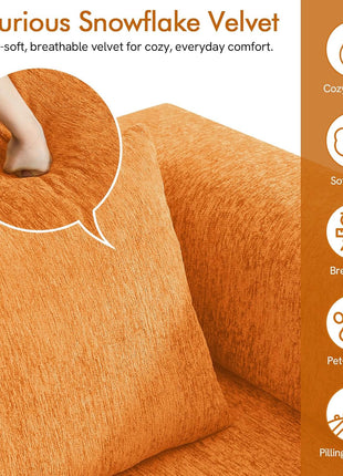 5-in-1 Corduroy Orange Sofa Bed with Storage - No Assembly Required, Ideal for Living Room and Bedroom Use