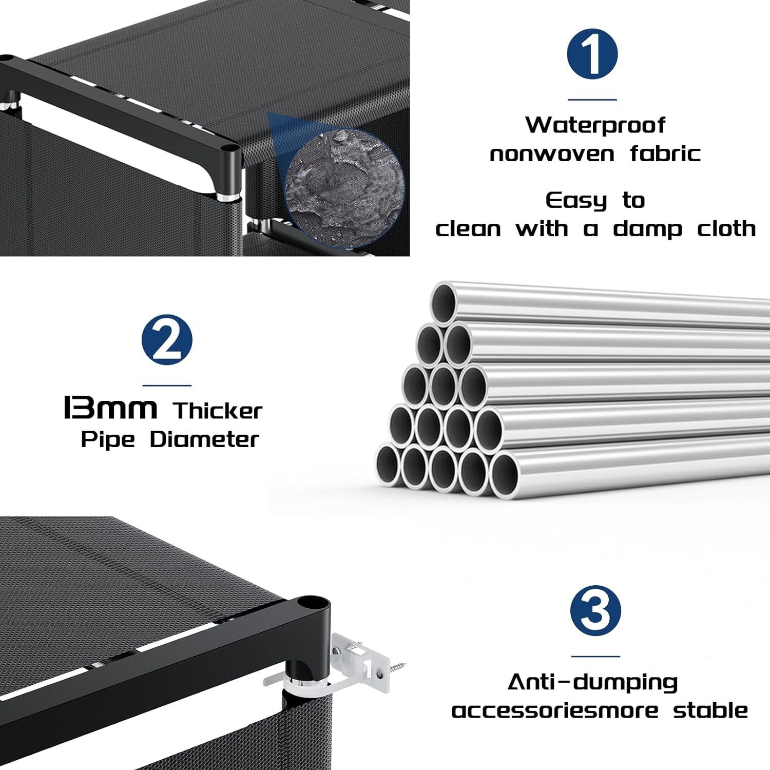 Bookcase, 18-Cube Extra Large Book Shelf, DIY Cube Storage Organizer for Bedroom, Living Room, Home Office - Black