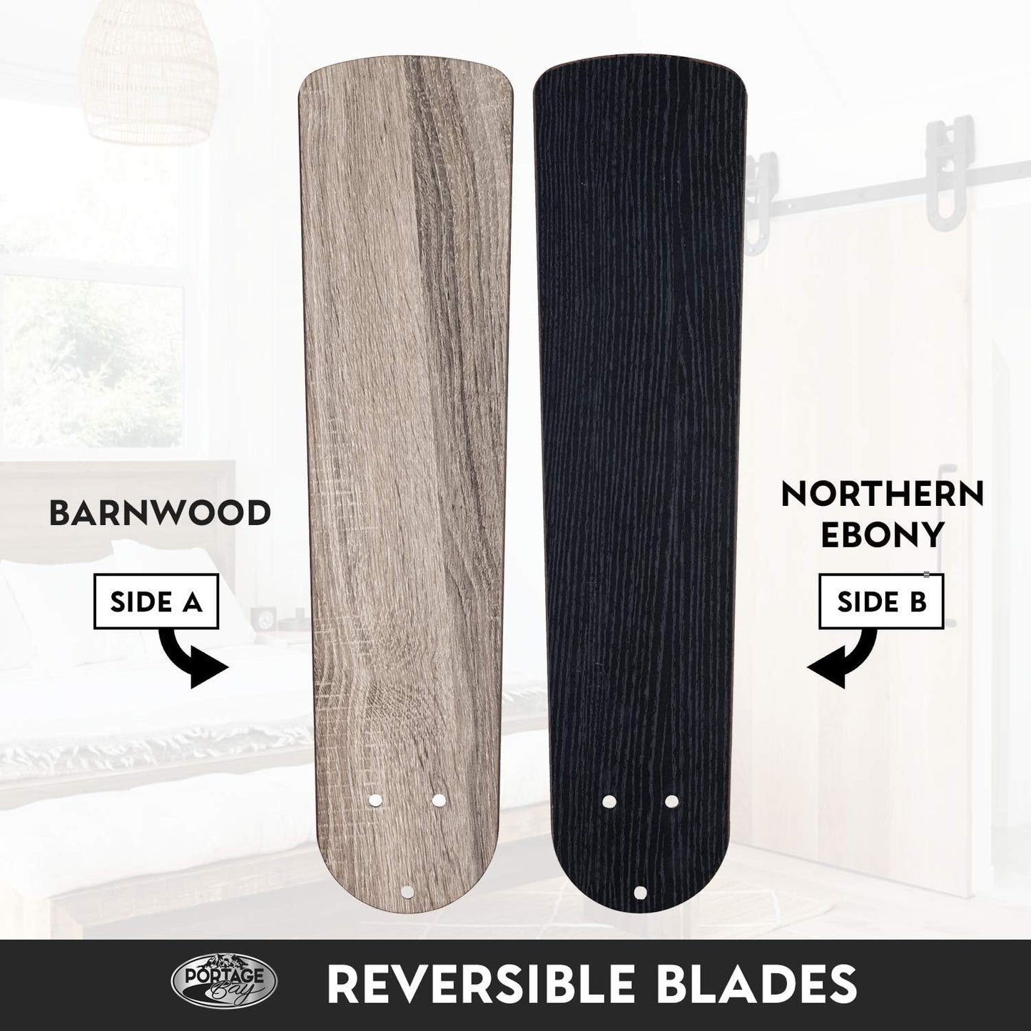 Ceiling Stannor 52" Bronze Indoor Fan with Frosted 3 Light LED Multi Arm E26/A15 Bulb and Pull-Chains, Traditional Style, 5 Reversible Barnwood/Northern Ebony Blades, 51434