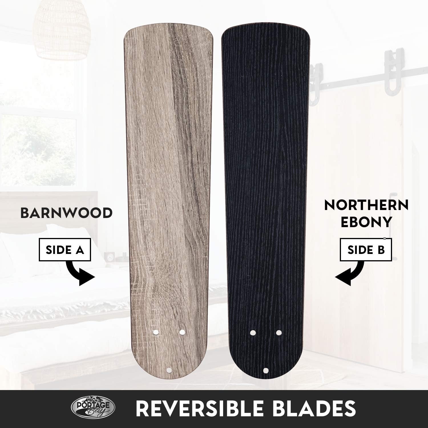 Ceiling Stannor 52" Bronze Indoor Fan with Frosted 3 Light LED Multi Arm E26/A15 Bulb and Pull-Chains, Traditional Style, 5 Reversible Barnwood/Northern Ebony Blades, 51434