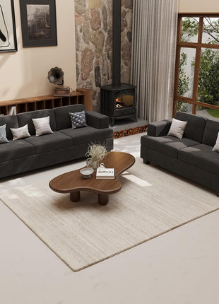 2-Piece Modern Sofa Set: 3-Seater Couch and Loveseat with Deep Seats in Dark Grey Chenille, Ideal for Living Rooms