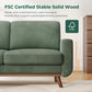 68" Loveseat Sofa - Green, Comfy Corduroy with Spring Cushion, Solid Wood Frame, Modern Deep Seat, Bedroom & Living Room, Office Couch