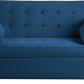 Ainsley 66.5" onvertible Sleeper Loveseat, Full Size, Dreamoil omfort, Soft Velvet Fabri, Navy
