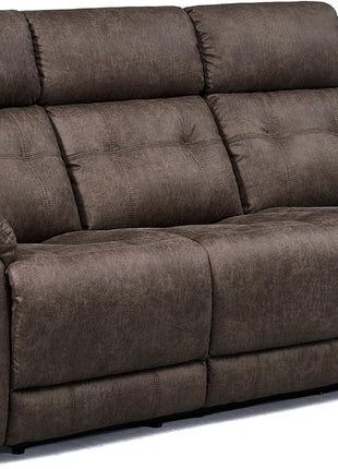 Oversized Manual Recliner Sofa - 86” Extra Wide Three-Seater Couch for Living Room with Dual Pull Handle Recliners, Upright Middle Seat, One-Piece Design, No Assembly Required, Performance Fabric
