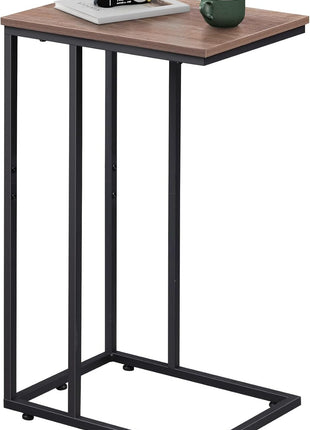 C-Shaped End Table - Versatile Small Side Table for Sofa and Bed, Perfect for Living Room, Bedroom, and Home Office in Compact Spaces