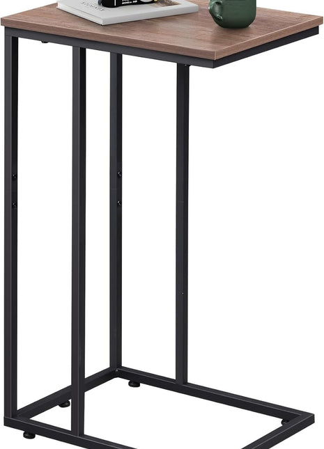 C-Shaped End Table - Versatile Small Side Table for Sofa and Bed, Perfect for Living Room, Bedroom, and Home Office in Compact Spaces