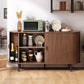 55" Sideboard Buffet Cabinet with Storage, Sliding Door & Adjustable Shelf, Modern Accent Coffee Bar Console Table for Kitchen, Entryway, Walnut