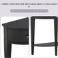 Half-Moon Console Table, Retro Sofa Table with 3 Storage Drawers and Shelf, Solid Wood Side Table for Entryway Living Room Bedroom, Black