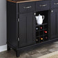 Buffet of Buffets Black Storage Hutch with Wood Top