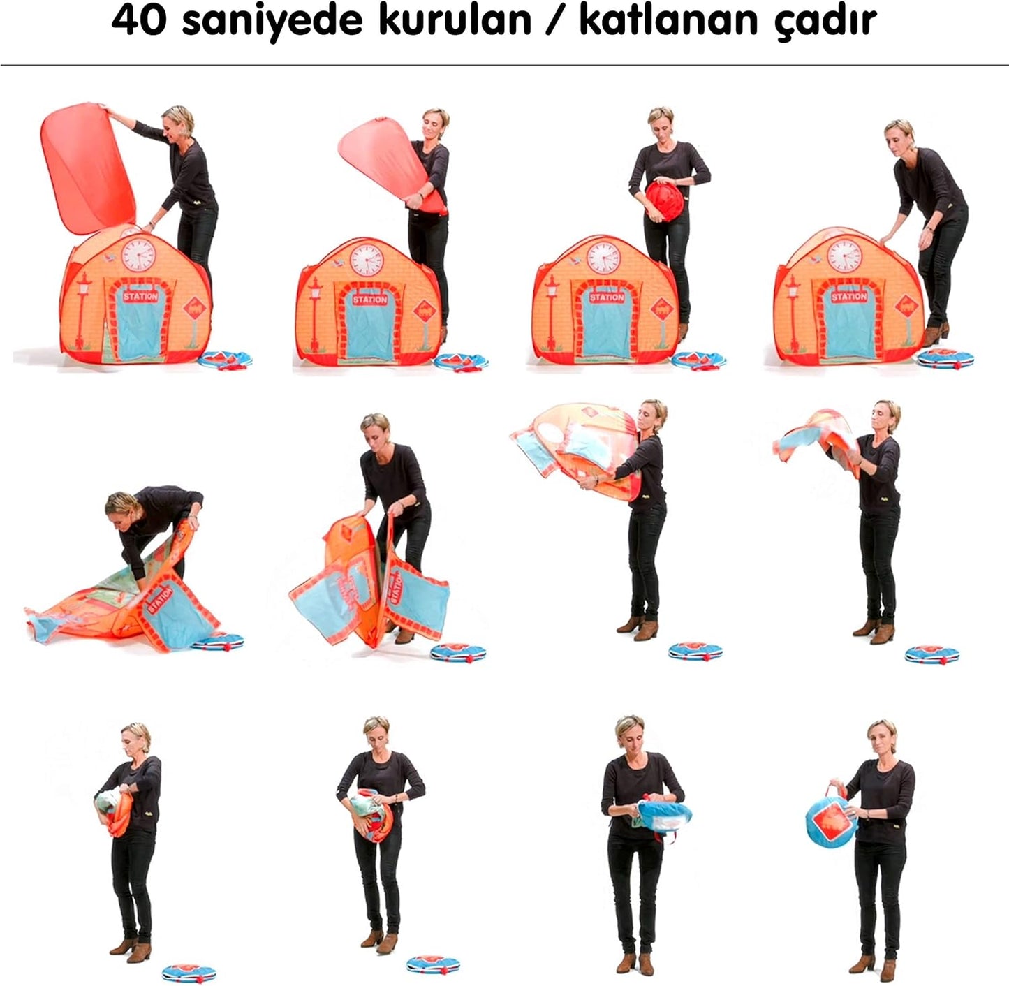 Fun2Give Pop-It-Up Firestation Tent with Streetmap Playmat Playhouse