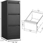 3 Drawer File Cabinet with Lock,Heavy Duty Vertical Filing Cabinets for Home Office, Metal Steel Storage Cabinet for Letter/Legal Size File, Assembly Required