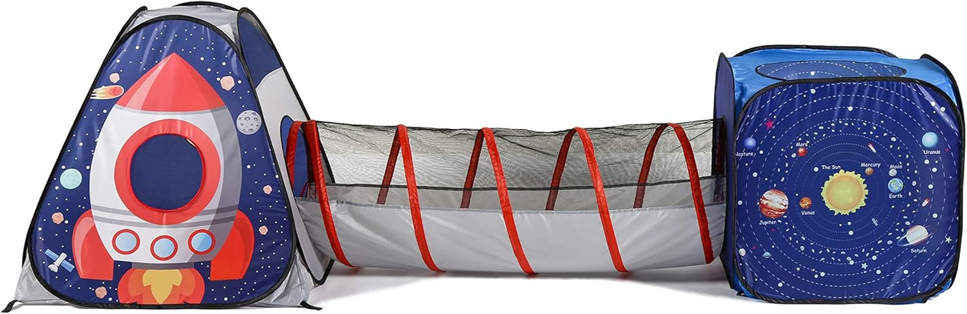 3Pc Space Astronaut Pop up Play Tents with Tunnels for Kids, Boys, Girls, Babies and Toddlers, Indoor/Outdoor Playhouse –Stem Inspired Design W/Solar System & Planet