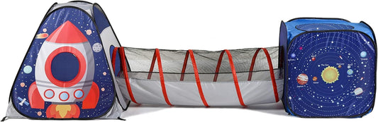 3Pc Space Astronaut Pop up Play Tents with Tunnels for Kids, Boys, Girls, Babies and Toddlers, Indoor/Outdoor Playhouse –Stem Inspired Design W/Solar System & Planet