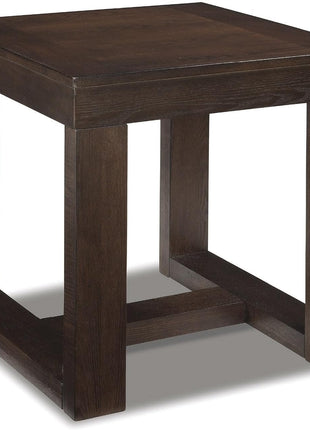 Signature Design by Ashley Watson Classic Oversized Square End Table in Dark Brown Finish