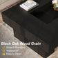 Black Coffee Table, Modern Wood Led Living Room Table with Storage, Unique Large Wide Rectangle Center Table with LED Light, Contemporary Low Tea Table for Bedroom Home Office, 47.24 In, Black Oak