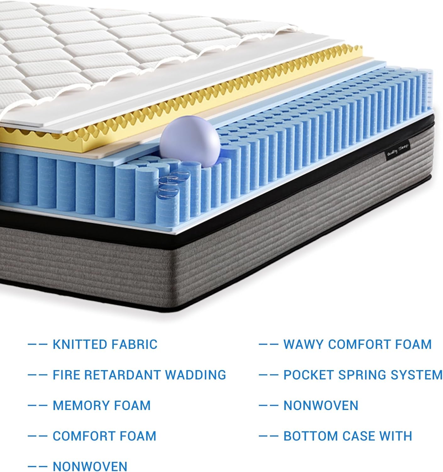 Oglawa Full Size Mattress,12 Inch Gel Memory Foam Hybrid Mattress in a Box,Full Mattress with Individual Pocket Spring,Medium Feel,Pain Relief,Certipur-Us.