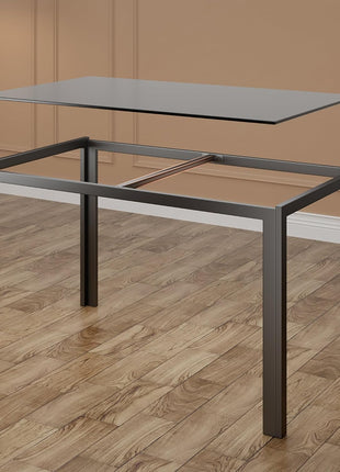 Contemporary 5-Piece Dining Table Set for Four with Tempered Glass, Perfect for Home, Kitchen, Living Room, and Dining Room (Black)