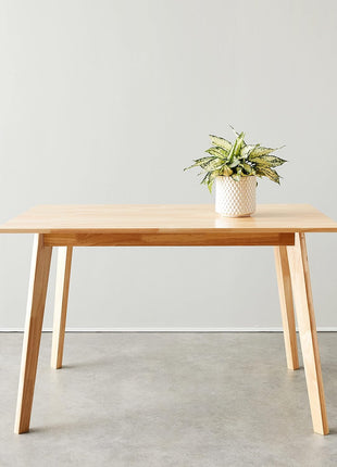FSC Certified Solid Wood Rectangular Dining Table, Easy Assembly, Dimensions: 29.5"D x 47.2"W x 29.5"H, Natural Finish