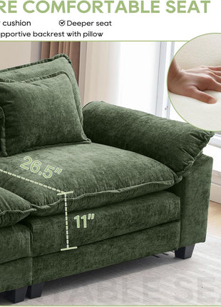 Ultimate Comfy Cloud 120" Modular Sectional Sofa with Ottoman - Ideal for Cozy Living Room Spaces