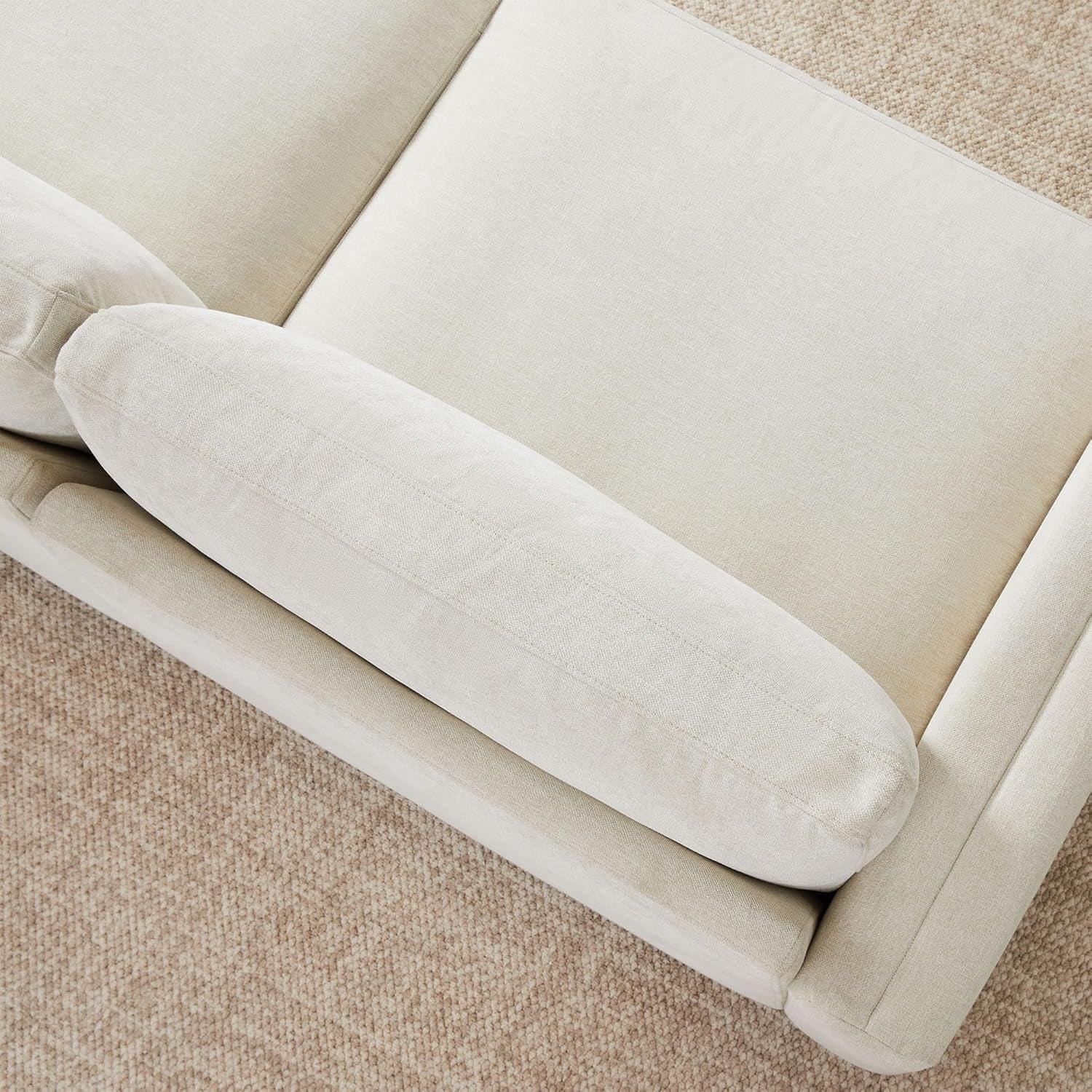 Super Large Luxury Loveseat Sectional Modular Sofa, down Filled Modern Sofa, Deep Seat Comfty Cloud Couch, 83 Inch Width, 2 Seat Couch, Solid Wood Leg, Linen