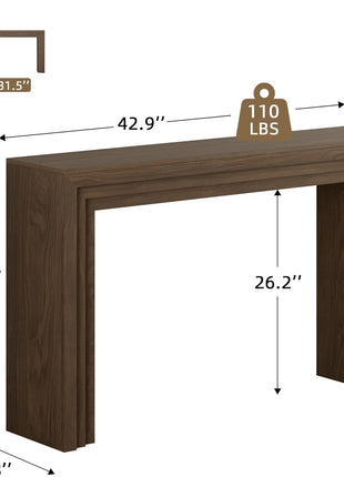 43-Inch Wooden Console Table with Step Design for Entryway and Living Room, Perfect for Hallway and Home Decor