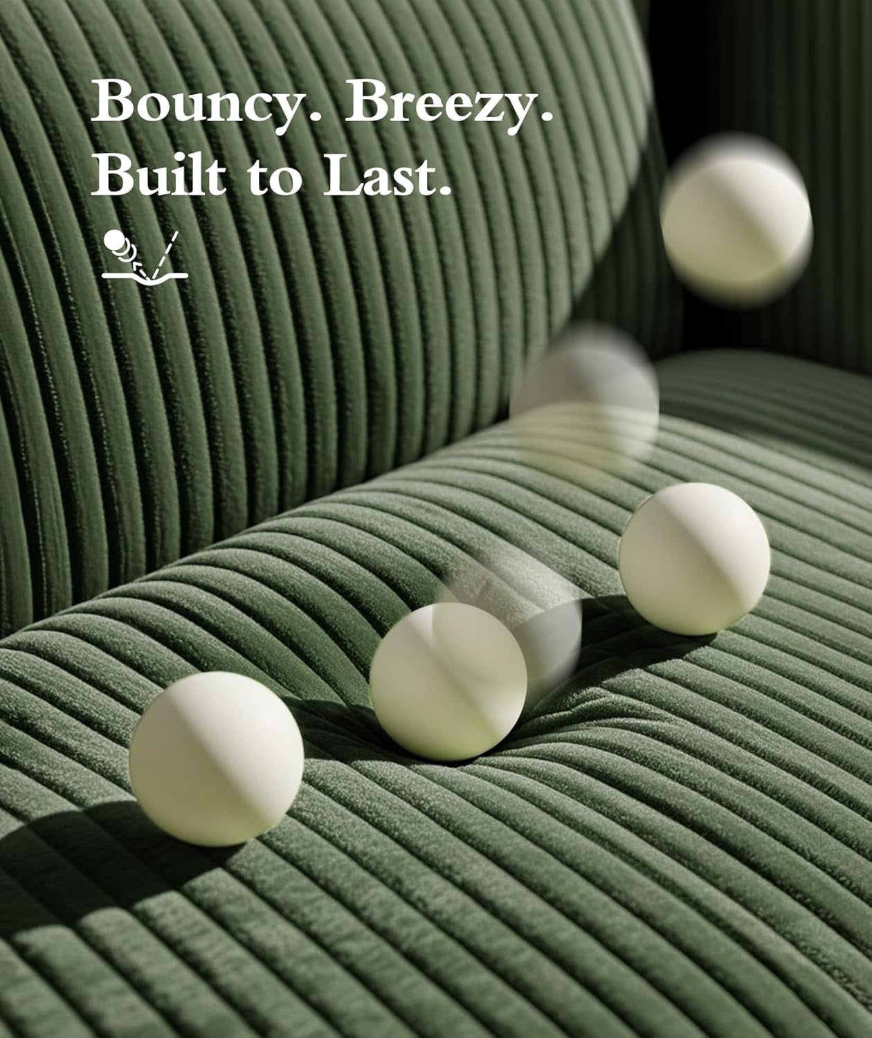 Corduroy Convertible Sofa Bed, 47" Loveseat Sleeper Sofa, Pull Out Couch 618Lb Capacity, Modern Sleeper Couch Bed 2 Fluffy Pillow Include, Small Couches for Small Spaces/Apartment/Office, Forest Green