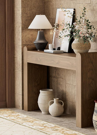 47-Inch Arc Console Table - Elegant Wooden Entryway Table for Living Room, Hallway, and Home Decor