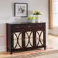 Rutheron Buffet Server Cabinet / Console Table, Mirrored Doors, Espresso
