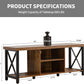 TV Stand for TV up to 55 Inches, TV Cabinet with Open Storage, TV Console Unit with Shelving for Living Room, Entertainment Room, Rustic Brown
