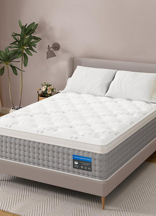 14-Inch Queen Hybrid Mattress - Hotel Collection Featuring Enhanced Lumbar and Hip Support, Cooling Gel Technology, Spine Alignment, CertiPUR-US Certification, Fiberglass-Free Design, and 365-Night Trial