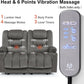 55.9" Zero Gravity Power Loveseat Recliner with Heat and Vibration Massage, Reclining Loveseat Sofa with USB Ports, Cup Holders for Living Room, Fabric PR648SET (Grey)