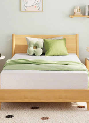 EGOHOME 8-Inch Twin Memory Foam Mattress with Cooling Green Tea Gel, Medium Firm Support, CertiPUR-US Certified, 75" L x 38" W, White Finish