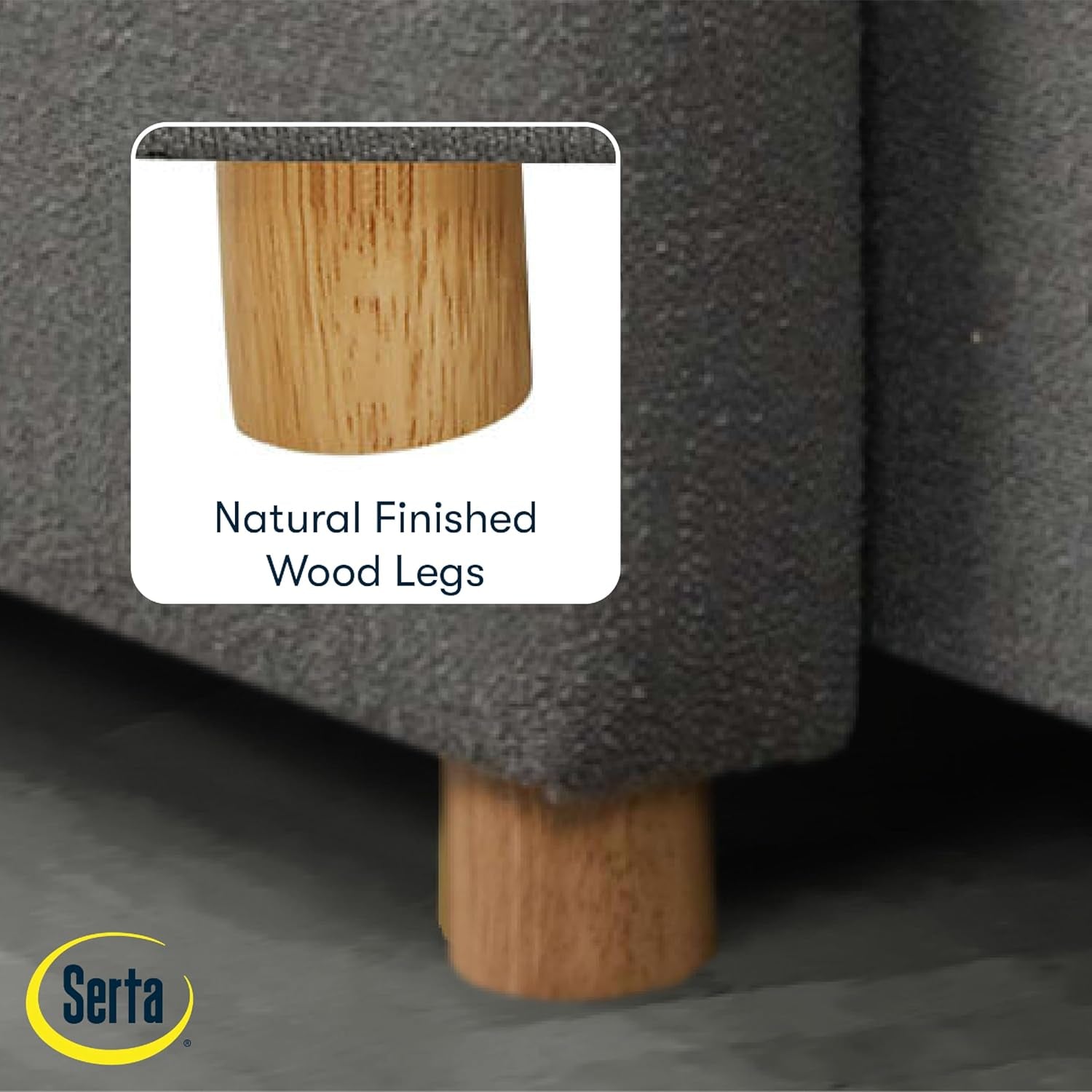 ® Corwin 36" Convertible Accent Chair, Dreamcoil® Comfort, Fingerguard® Pinch Point Protection, Polyester Boucle Fabric, Gray