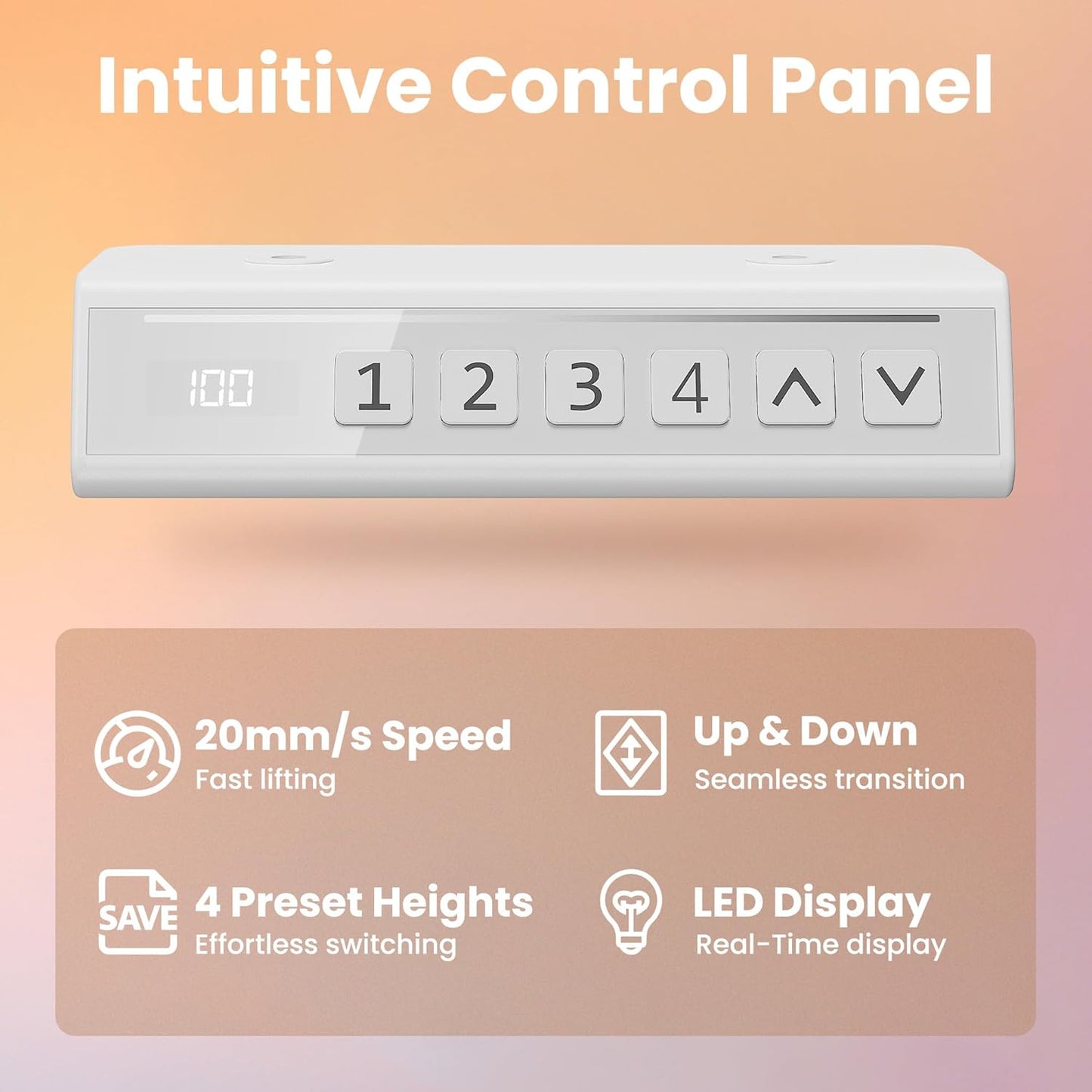 32" Small Electric Standing Desk Adjustable Height, 4 Memory Height Settings, Sit Stand up Desk for Home Office & Computer Workstation, Lightwalnut