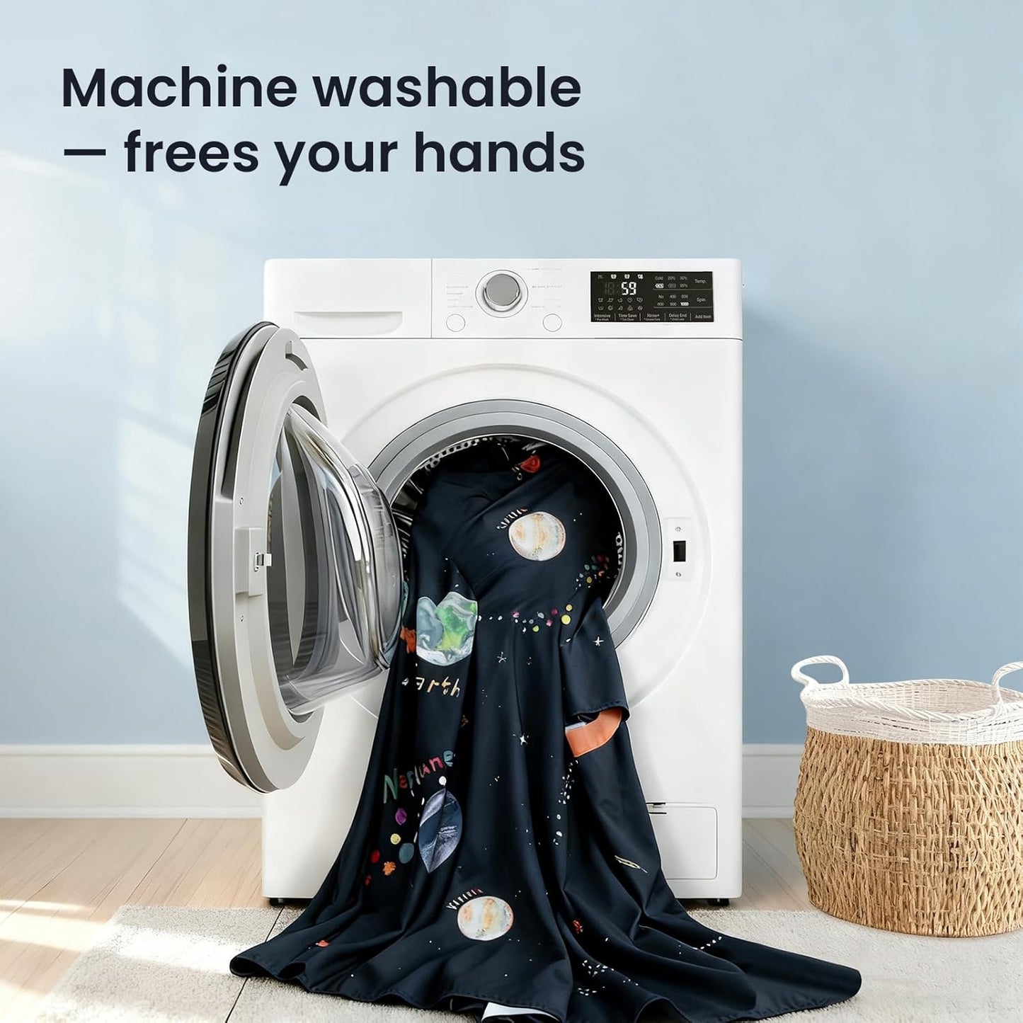 Space Galaxy Bed Tent for Kids – Sleep Bed Canopy with 9 Planets Design, Easy-To-Install Indoor Kids Play Tent, Imaginative Playhouse, Ideal Gift for Boys & Girls – 77" X 40" X 46"