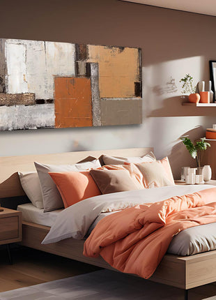 Vibrant Abstract Orange Wall Art - Contemporary Graffiti Decor for Living Spaces, 24" x 48