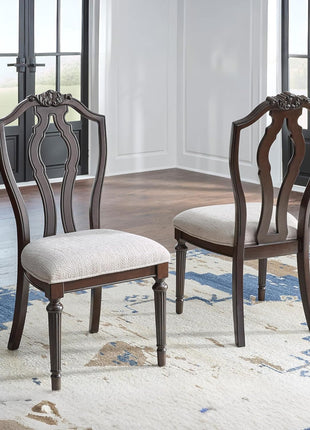 Signature Design by Ashley Lavinton Traditional Upholstered Dining Chairs in Tan - Set of 2