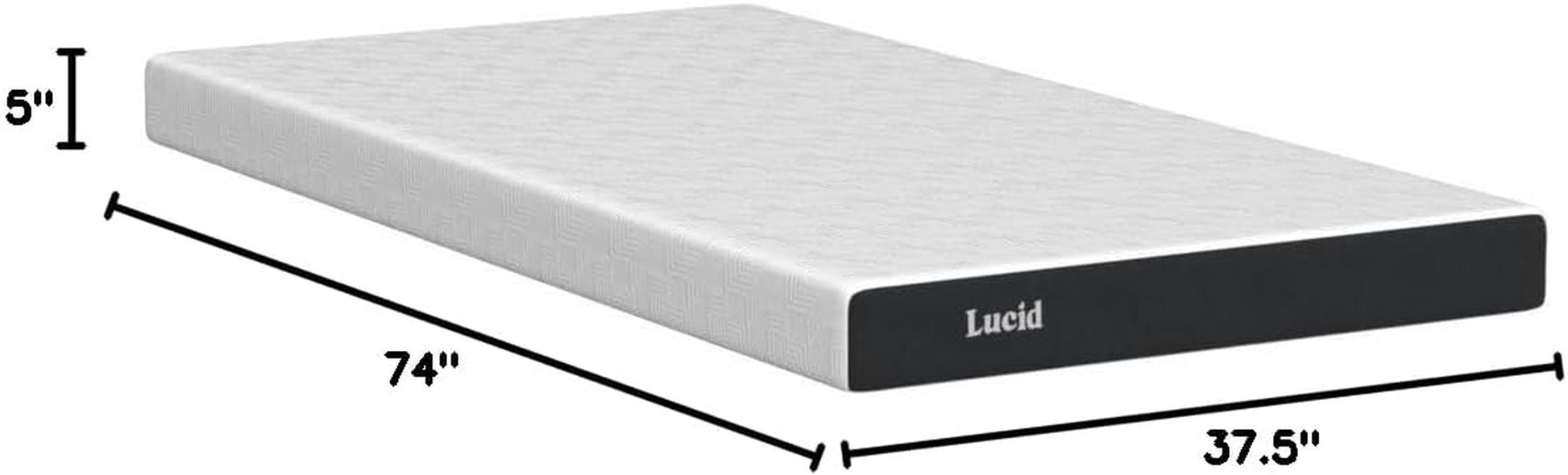 5 Inch Memory Foam Mattress – Low Profile - Firm Feel - Infused with Bamboo Charcoal and Gel - Bed in a Box - Temperature Regulating - Breathable - Twin Size