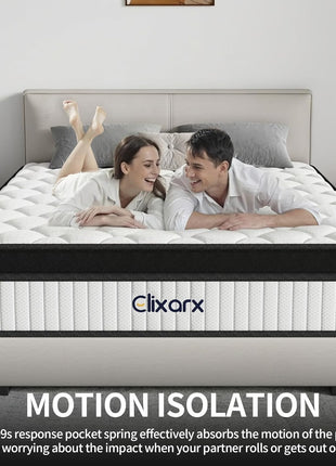 12-Inch Medium Firm Queen Mattress with 5-Layer Construction and 7-Zone Body Support for Enhanced Pressure Relief and Motion Isolation - CertiPUR-US Certified