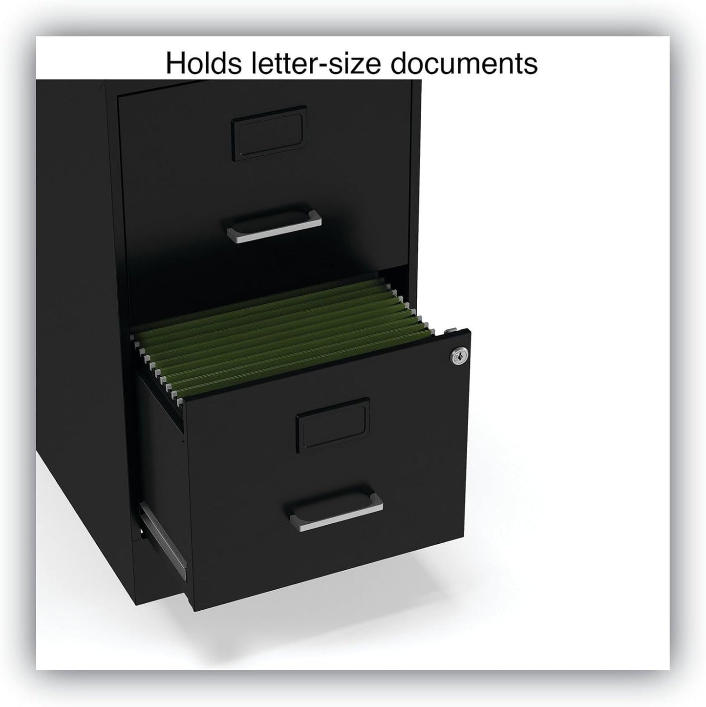 Soho Vertical File Cabinet, 2 Drawers: File/File, Letter, Black, 14" X 18" X 24.1"